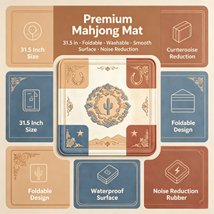 Custom mahjong mats made to order one piece at a time by the original manufacturer, ideal for family fun and camping parties. - Product Image 1