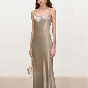 2025 nuovo arrivo Y2k all'ingrosso <span class=keywords><strong>vestiti</strong></span> personalizzati senza maniche Satin tinta unita canotta <span class=keywords><strong>lunghi</strong></span> Maxi abiti <span class=keywords><strong>estivi</strong></span> per le donne - Product Image 2