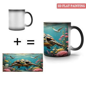 Mug en céramique givrée 11oz, sensible à la chaleur, changeant de couleur, tasse vierge DIY - Product Image 5