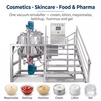 Mélangeur sous vide industriel à double chaudière 500L 1000L pour cosmétiques et aliments, homogénéisateur de houmous, mélangeur de mayonnaise