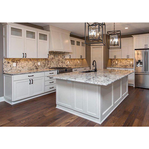 Newstar Fabricated Natural Stone Kitchen Slab Spring Alaska White Granite Fossil Stone Countertops