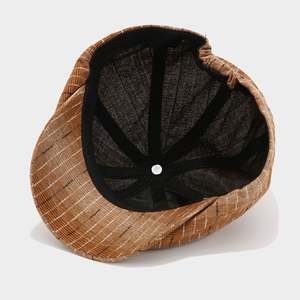 Nueva Llegada: Gorra de Estilo Vintage con Rayas y Teñido Anudado para Mujer, Gorra Newsboy de 8 Paneles - Product Image 4