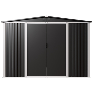 Grand <span class=keywords><strong>abri</strong></span> de <span class=keywords><strong>jardin</strong></span> extérieur en métal pour le stockage de vélos et d'outils facilement assemblés en bois traité sous pression naturel - Product Image 2