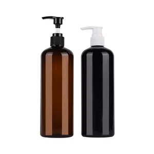 Amber Clear PET plastic Lotion Pump Bottles for Shower Gel Body Wash Hair Treatment Shampoo