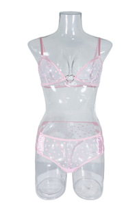 New Love Metal Buckle Girl Mesh See-Through Revealing Breasts Pure Erotic Lingerie - Product Image 5