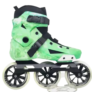 Freestyle slalom 110mm 3 ruedas patín en línea Adulto fitness alto rendimiento carreras velocidad patines zapatos