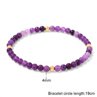 Bracelet extensible en perles de pierres de naissance de 4 mm pour femmes, perles dorées, style campus simple, cadeau d'amitié