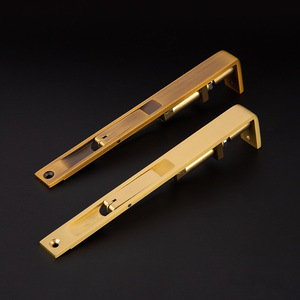 Copper Concealed Bolt F Type For Double Leaf Wooden Doors Security Door Lock With Dust Cover Easy Installation Modern Simple - Product Image 4