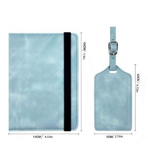 Juego de Etiquetas de Equipaje de Cuero PU Antimagnéticas, Funda Protectora para Pasaporte con Bloqueo RFID Antirrobo - Product Image 2