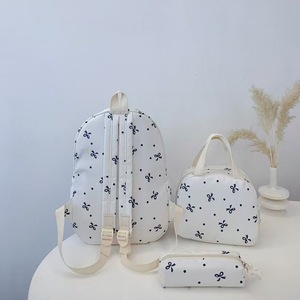 Bow Print Student <b>Backpack</b> Waterproof <b>Nylon</b> School Bag Zipper Softback Large Capacity for Daily School Use - Product Image 5