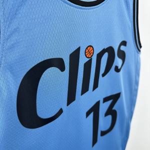 2025 yeni basketbol forması Los Angeles 0 Westbrook 1 Harden 2 Leonard 13 George baskılı şehir mavi toptan amerikan gömlek - Product Image 6