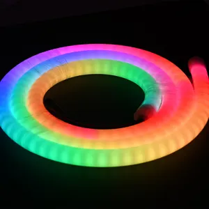 360 độ Neon tùy chỉnh RGB LED Neon 60/72/96/144 LEDs/M RGB/rgbic LC-8812B ánh sáng 5V LED Strips