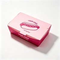 Boîte à hot-dogs personnalisée très vendue avec logo de marque, boîte en papier kraft blanc pour emballage de plats à emporter, vente en gros