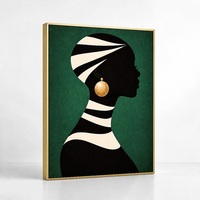 Tableau mural encadré de portrait de femme africaine de luxe pour designer d'intérieur sur mesure, art moderne d'impact pour la maison, vente en gros