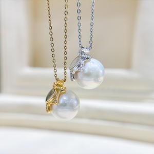 จี้เงินแท้ S925 พร้อมลูกปัดขนาด 10-13 มม. สำหรับทำสร้อยคอแฟชั่น DIY รุ่น 31108-อะไหล่เปล่าสำหรับสร้างลุคเฉพาะตัวของคุณ - Product Image 1