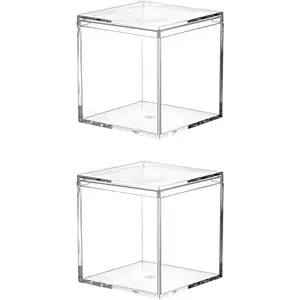 Plexiglass Clear Acrylic Food Candy Storage Box / Case / Cube