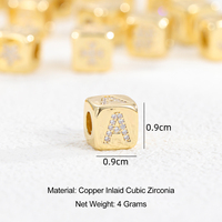 2025 nouveau gros 26 lettre carré incrusté zircon cubique bricolage perle accessoires mode Couple bijoux cadeaux pour hommes femmes