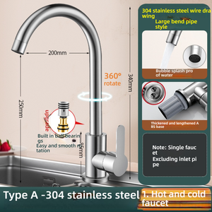Évier de <span class=keywords><strong>cuisine</strong></span> Wayon en granit blanc nickel brossé <span class=keywords><strong>avec</strong></span> robinet moderne à poignée unique et arc haute - Product Image 2