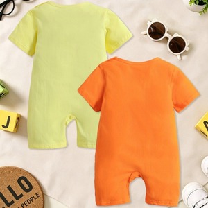 Ropa <span class=keywords><strong>de</strong></span> Bebé Unisex Recién Nacido, 100% Algodón Ecológico, Transpirable, Suave, Estampado por Transferencia <span class=keywords><strong>de</strong></span> Calor, Manga Corta, Botones a Presión - Product Image 2