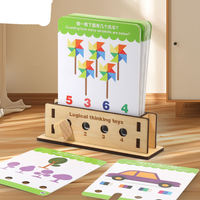 Juguete sensorial Montessori tarjetas flash de llave lógica de madera para entrenamiento de pensamiento lógico hechas de material de papel duradero