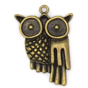 Jewelry Accessaries Lovely Owls Charm Alloy Bird of Minerva Pendant Connector for DIY Antique Silver&Bronze Tone