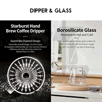 Set Pembuat Kopi Pour Over, Penggiling Manual, Pembuat Busa Susu, Ketel Gooseneck 350ml, Dripper Kaca, Server, Filter, Perlengkapan Seduh Kopi Rumahan, Paket Hadiah