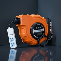 Enrouleur de câble électrique automatique classique 1111 Orange-Rouge avec rallonge rétractable de 20 mètres et garantie de 3 ans