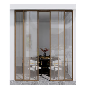 Portes coulissantes en verre <span class=keywords><strong>double</strong></span> <span class=keywords><strong>vitrage</strong></span> à cadre étroit en alliage d'aluminium insonorisé, <span class=keywords><strong>prix</strong></span> bas, personnalisées, sans cadre, minimalistes, pour chambre à coucher - Product Image 3