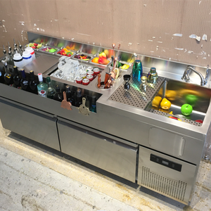 طاولة بارتندر بتصميم عتيق، خدمة شاملة، طاولة تحضير وخلط المشروبات التجارية متعددة الوظائف - Product Image 1