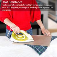 Lot de 3 feuilles de PTFE et ruban de transfert thermique 15x15cm 0,1mm antiadhésif résistant à la chaleur pour presse à chaud et sublimation
