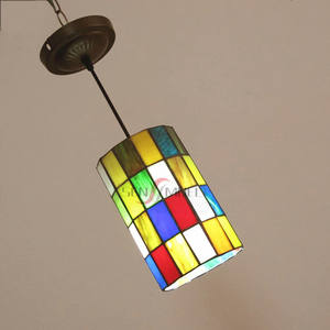 Vente en gros et vente directe de bon marché teinté coloré église mosaïque verre style Tiffany lustres Led suspension - Product Image 4