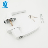 Manijas de Puerta de Aluminio con Recubrimiento de Polvo Blanco de Diseño Moderno y Alta Calidad, Herrajes para Ventanas y Puertas Abatibles de UPVC con Cerraduras