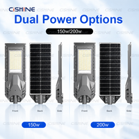 Lampadaires solaires LED intégrés haute puissance Cishine Factory tout-en-un, étanches pour l'extérieur, pour l'éclairage routier et les projets d'ingénierie.