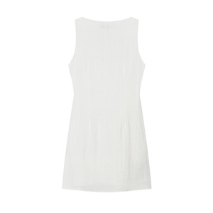 <span class=keywords><strong>Robe</strong></span> fourreau sans manches en mélange coton-polyester avec ceinture à nouer à la taille pour femme, collection 2026, vente en gros OEM/ODM par une usine de vêtements chinoise - Product Image 5