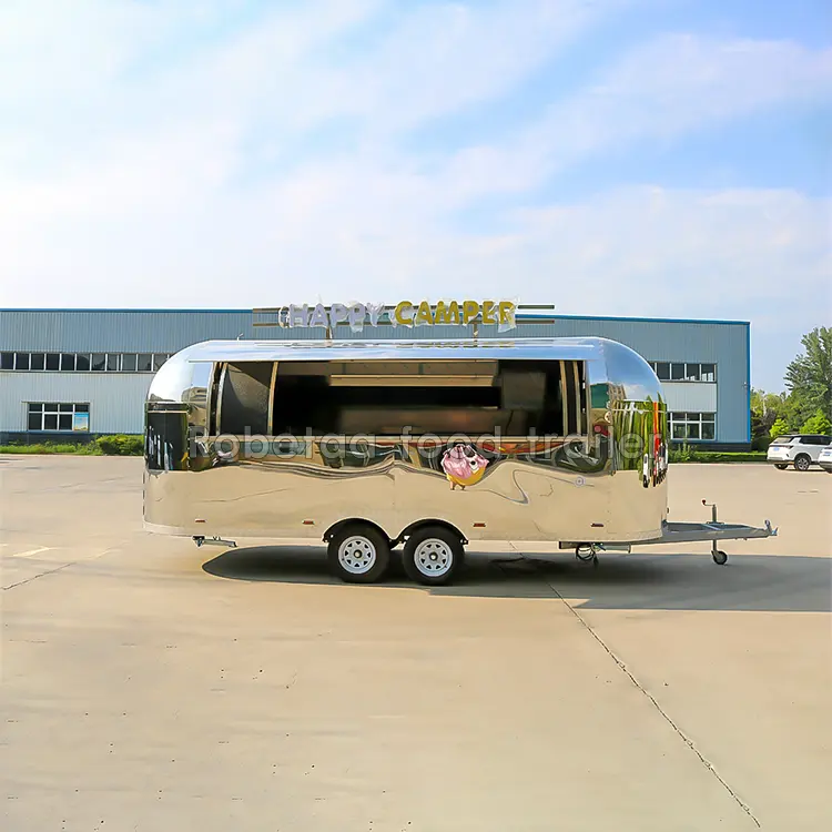 Robetaa fully equipped bubble tea coffee trailer food truck bbq concession trailers with full kitchen equipments