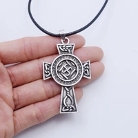 Collier pendentif religieux amulette viking Sanlan OEM, croix solaire, celtique arménien, nœud irlandais, druide, bijoux