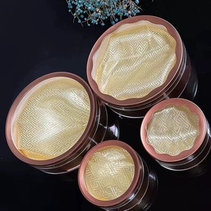 Gold Rim Clear Acrylic 50-100g Cordyceps Bird's Nest Sea Cucumber Round Gift <b>Box</b> Wholesale - Product Image 2