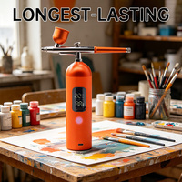 Kit de compresseur d'aérographe rechargeable professionnel 35 PSI, aérographe à double action pour une pulvérisation de peinture précise sur les surfaces en toile et en bois