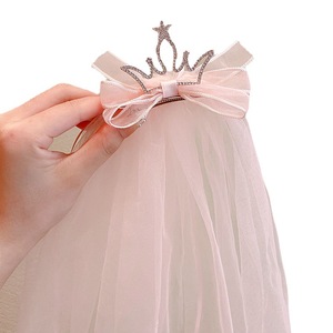 Forcina con strass da <span class=keywords><strong>bambina</strong></span> corona veletta piccola <span class=keywords><strong>principessa</strong></span> accessori per capelli - Product Image 5
