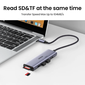 UGREEN CM511 <span class=keywords><strong>HUB</strong></span> USB C 4K60Hz Tipo C a HDMI 2.0 Lector de Tarjetas SD/TF <span class=keywords><strong>HUB</strong></span> USB Adaptador USB 3.0 para <span class=keywords><strong>MacBook</strong></span> Pro <span class=keywords><strong>Air</strong></span> <span class=keywords><strong>M2</strong></span> - Product Image 4