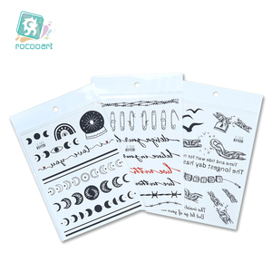 Rocooart – autocollant de <span class=keywords><strong>tatouage</strong></span> pour femmes, magnifique, Sexy, Art corporel, col noir, mains, lettre, imperméable, vente en gros - Product Image 6