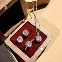 Caja de 20 Sets de Joyas de Plata 925 de Ley, Collar y Aretes Surtidos, Paquete al por Mayor para Tiendas
