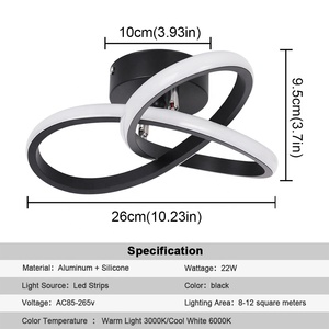 Plafoniera di Design Nordico a Trifoglio da 22W con Lampada a <span class=keywords><strong>LED</strong></span> per <span class=keywords><strong>Corridoio</strong></span>, Ingresso e Camera da Letto - Product Image 3