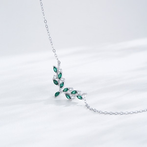 Collar de hoja de olivo en plata de ley S925, versión en cobre personalizable, adecuado para uso diario o como regalo de San Valentín. - Product Image 3