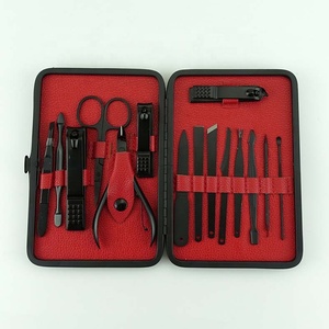 Venta al por mayor 15 PCS profesional manicura herramientas de uñas manicura pedicura con estuche de cuero de la pu - Product Image 2