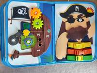 Jeu de pêche magnétique personnalisé avec un design de pirate mignon, planche d'activités Montessori, jouet éducatif, cadeau éducatif pour les garçons et les filles