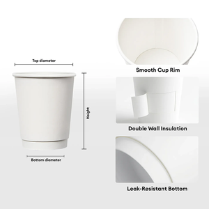 High Quality Custom Personalized Biodegradable Disposable Heat-Insulated Double Wall Paper <strong>Cup</strong> Flip Lid Coffee Dessert Shop - Product Image 4
