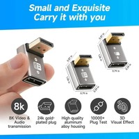 Gold Plated Vertical Bend Adapter DP1.4 8K60Hz Monitor Computer Graphics Card DP Interface Extension Aluminum Alloy Shell