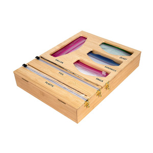 Tre Thiết Bị Lưu Trữ Nhựa Bọc Tin Lá Giấy Sáp Pe Ziplock Chủ Sở Hữu Túi Dispenser Túi Lưu Trữ Cho Nhà Bếp Ngăn Kéo Tổ Chức - Product Image 1