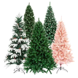 Pvc Artificial Modern Cheap Ornaments Giant Led Flocked Pvc/Pet Foil Christmas Trees With Led Lights